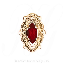 GS514 G - 14 Karat Gold Garnet Slide 